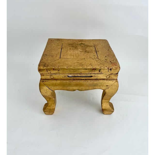 Wood Vintage Gold Lacquered Japanese Buddhist Altar Tabletop Offering Stand #2 For Sale - Image 7 of 8
