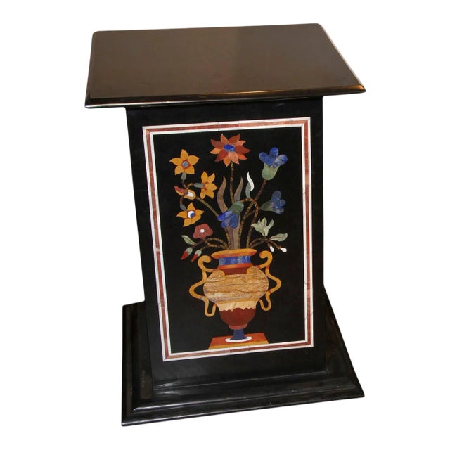 1950s Pedestals, Petra Dura Marble Stone Inlay For Sale