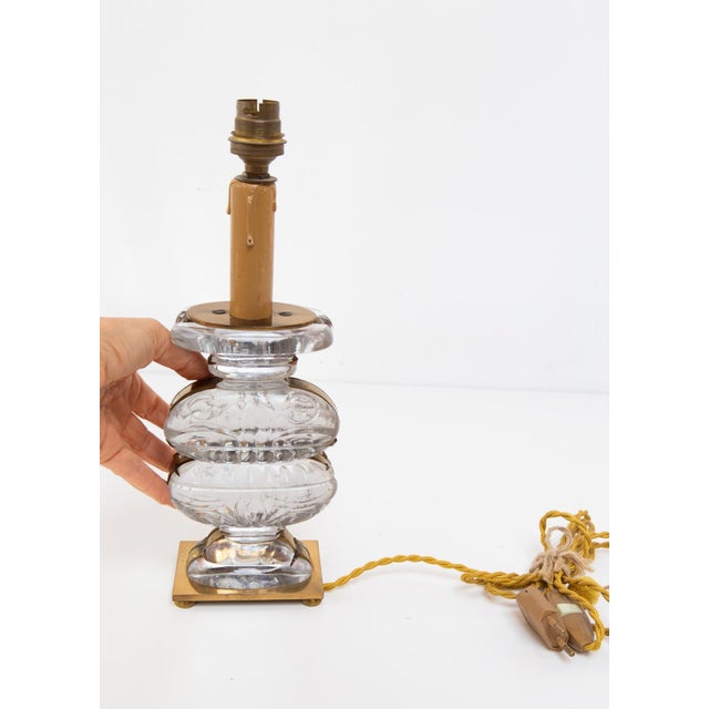 Table Lamp in Glass and Brass from Maison Baguès, 1960s For Sale - Image 4 of 8