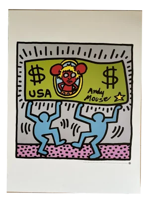 Keith Haring, Andy Mouse, 1986, Paper
