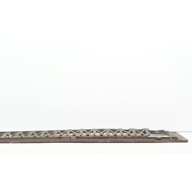 Bronze Overlapping Gothic Arches Wall Grate 38 X 10 In. For Sale - Image 6 of 7