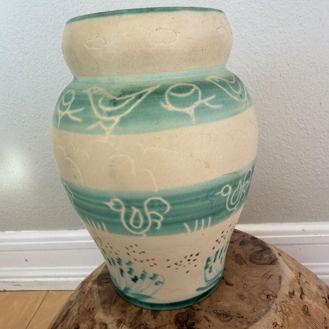 Mid 20th Century Vintage Vallauris French Studio Pottery Vase Lavender Honey Pierre Chauvet 8" For Sale - Image 5 of 10