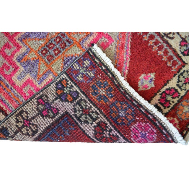 Turkish Runner Rug, Hand-Knotted Organic Wool Runner Rug Kitchen Island Sied Long - Narrow Runner For Sale - Image 13 of 14