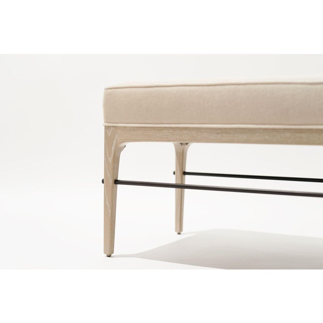 Off-white Linear Bench in White Oak Series 72 by Stamford Modern For Sale - Image 8 of 18