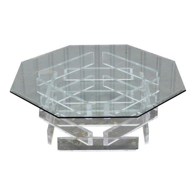 1990s Stacked Lucite Coffee Table For Sale