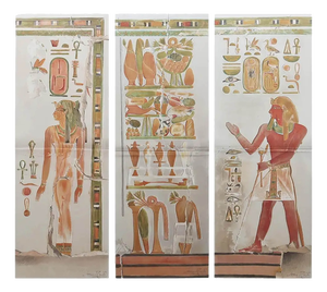 After Howard Carter, Ancient Egyptian Wall Decoration Illustrations, 1896, Lithographs, Set of 3