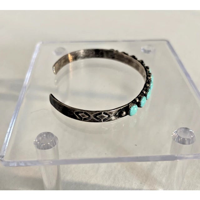 1930s Zuni Turquoise and Silver Bracelet Set For Sale - Image 14 of 15