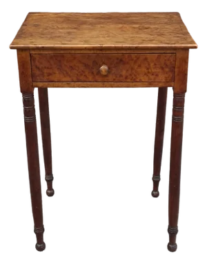 Early 19th Century Late Federal Birdseye Maple Single Drawer Work Table