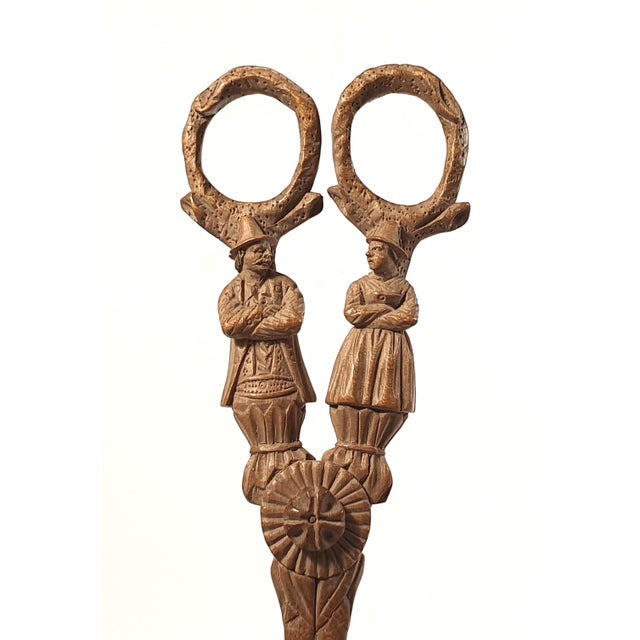 19th Century Finely Carved Figural Wooden Sugar/Grape Tongs Black Forest Style For Sale - Image 9 of 12