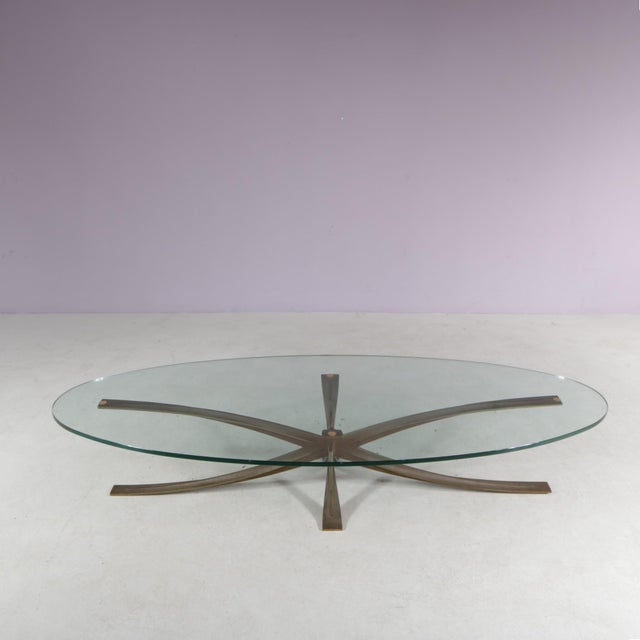 Brass Coffee Table by Michel Mangematin & Roger Bruny, 1960s For Sale - Image 4 of 10