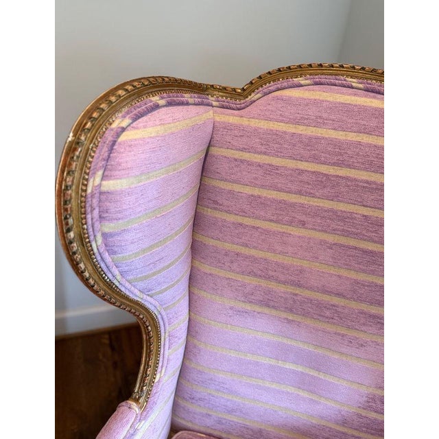Purple Reign Wing Chair For Sale - Image 4 of 6