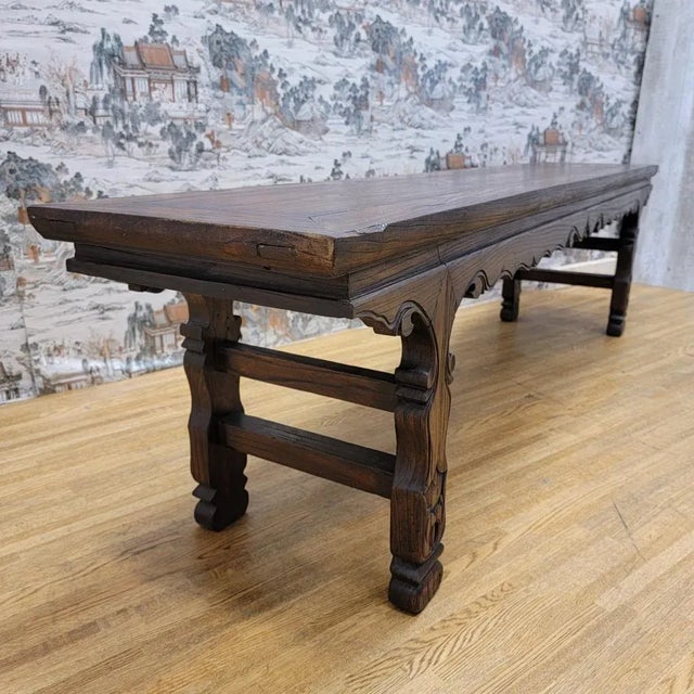 Brown Antique Shanxi Province Bench For Sale - Image 8 of 12