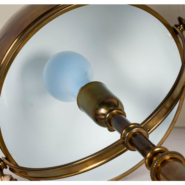 Brass Late 20th Century Ralph Lauren Deco Brass Lamp and Jans of London Vanity Mirror Paired Together For Sale - Image 8 of 11