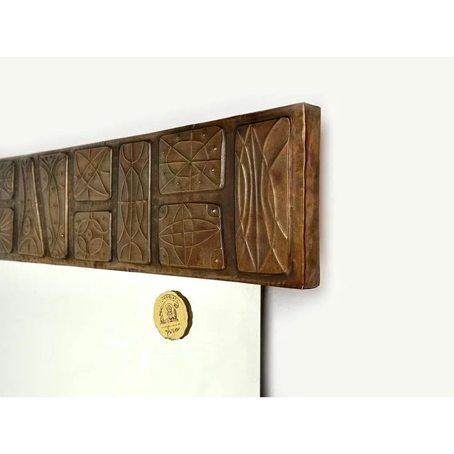 Wall Mirror in Copper by Santambrogio & De Berti, Italy, 1960s For Sale - Image 9 of 13