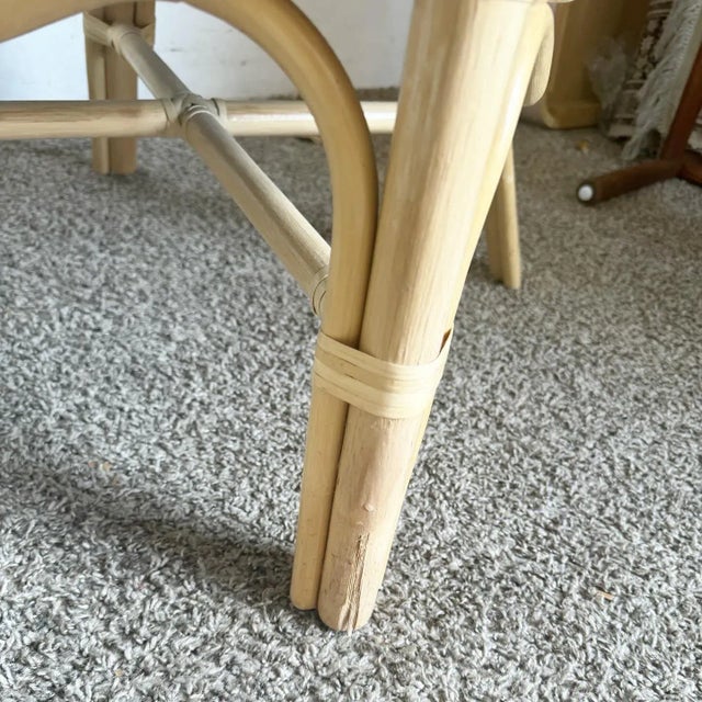 Boho Chic Bamboo Rattan Wicker Dining Set - 5 Pieces For Sale - Image 9 of 9