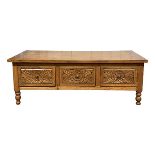 Vintage Indian Teak Coffee Table, 1970s For Sale
