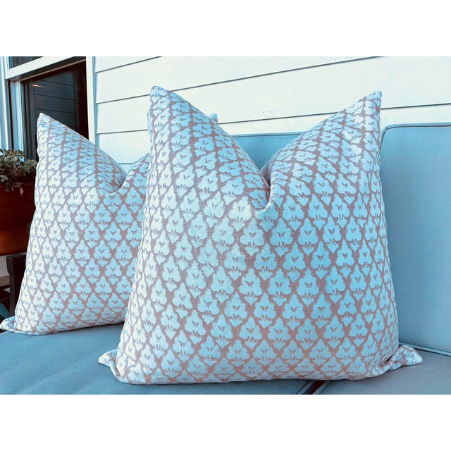Elevate your space with this designer pillow in ARBORETA by Thibaut — a timeless botanical print featuring delicate...