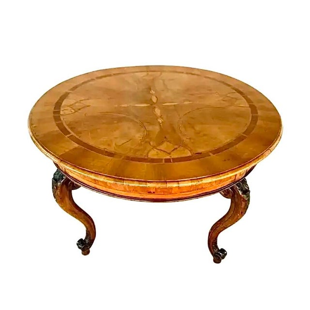 Italian Marquetry Inlaid Round Center Table For Sale - Image 11 of 11