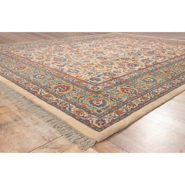 Textile Late 20th Century Vintage Indian Tabriz Rug - 09'00 X 12'00 For Sale - Image 7 of 9