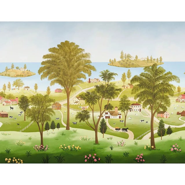 Schumacher Eaton's Landscape Panel Set in Document - Set of 5 For Sale In New York - Image 6 of 6