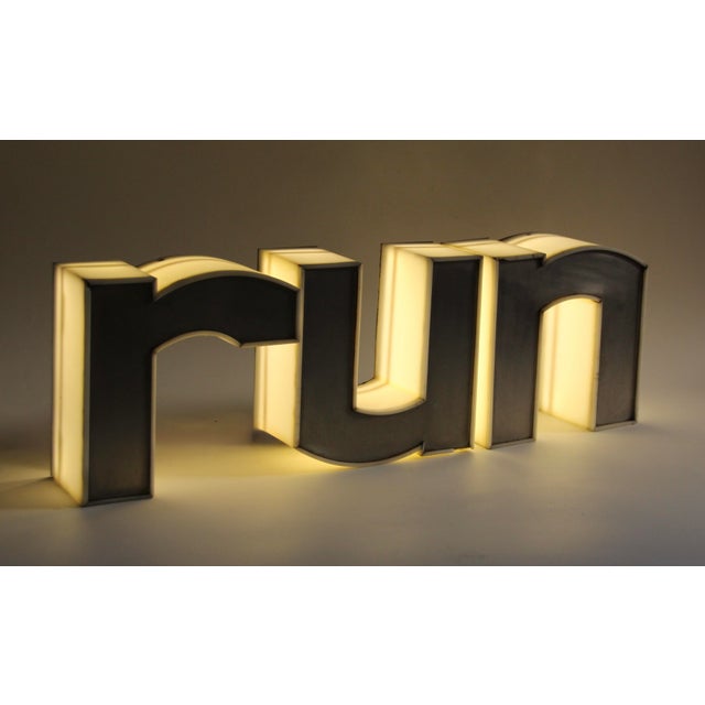 Mid-Century Modern Illuminated Run Letters, 1970s, Set of 3 For Sale - Image 6 of 6