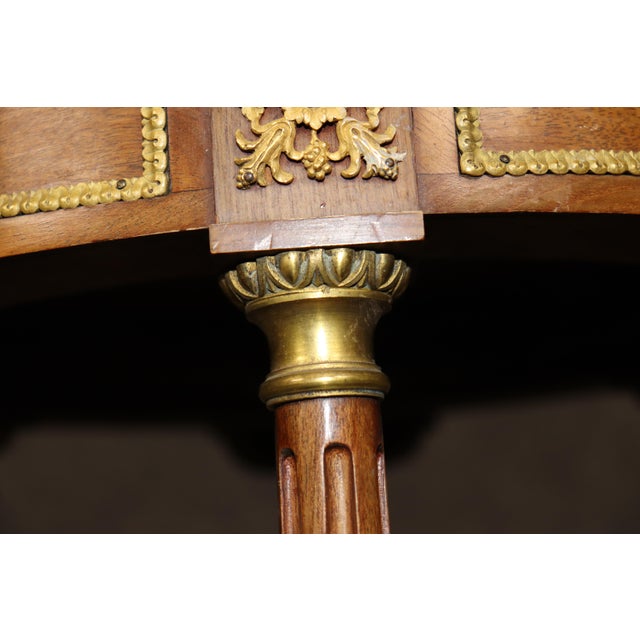 19th C French Louis XVI Bronze Ormolu Mounted and Malachite Top End Table For Sale - Image 9 of 15