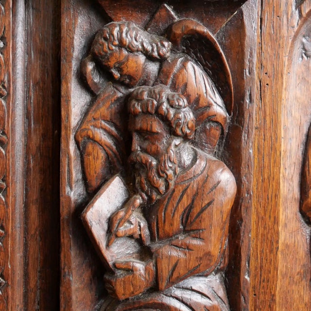 Low Sacristy Sideboard in Carved Oak with 17th Century Elements and 19th Century Alterations For Sale - Image 18 of 18