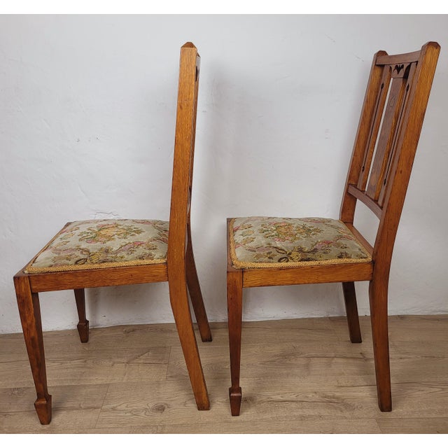 Edwardian Bedroom Chairs in Oak, 1910s, Set of 2 For Sale - Image 15 of 18