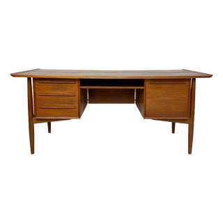 Vintage Danish Mid-Century Teak Writing Desk by Arne Vodder for H.P. Hansen, 1960s For Sale