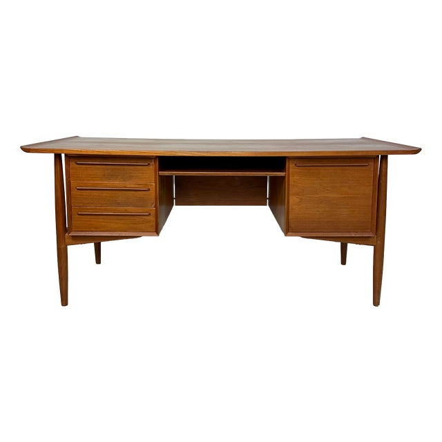 Vintage Danish Mid-Century Teak Writing Desk by Arne Vodder for H.P. Hansen, 1960s For Sale