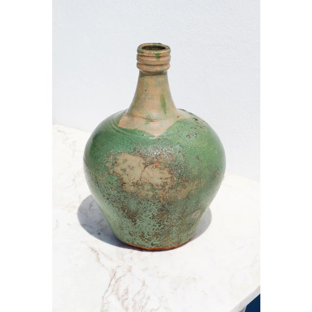 19th Century Antique Rustic Portuguese Earthenware Bottle Vase For Sale - Image 13 of 13
