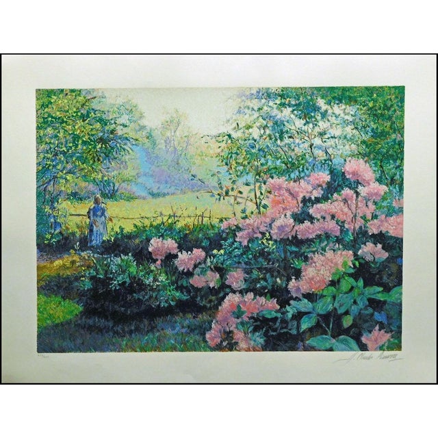 "Les Rhododendrons" Unframed Original Limited Edition Serigraph Printed in France Paper Size : 27 ½" x 35" Image Size : 21...