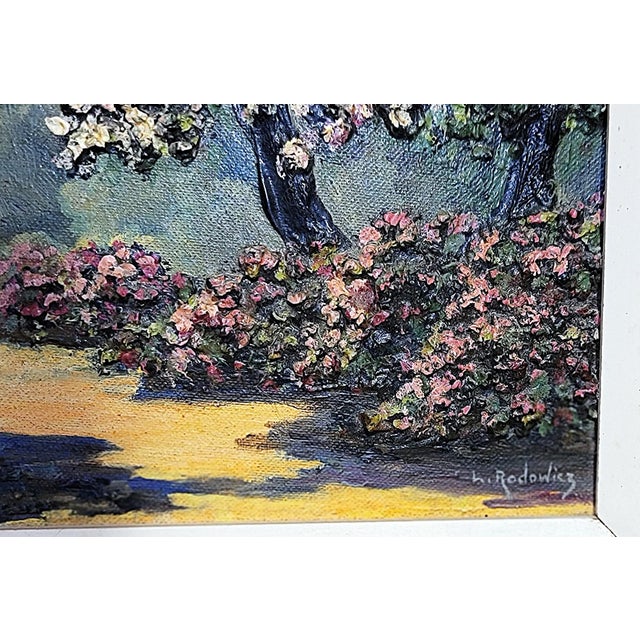 1950s Impasto Fine Art Oil Painting, 'Forest Path' by Leonard Rodowicz For Sale In West Palm - Image 6 of 12
