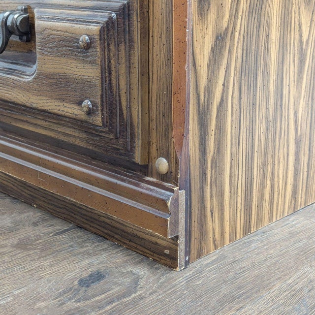 Vintage 6-Drawer Wooden Dresser With Metal Handles For Sale - Image 9 of 10