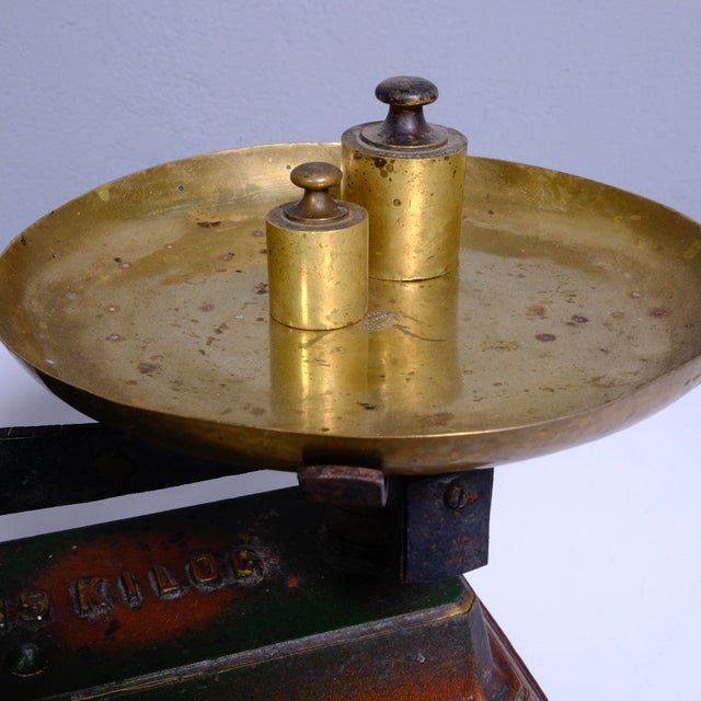 Painted Brass and Cast Iron Commercial Scale, France, 1880s For Sale - Image 12 of 18