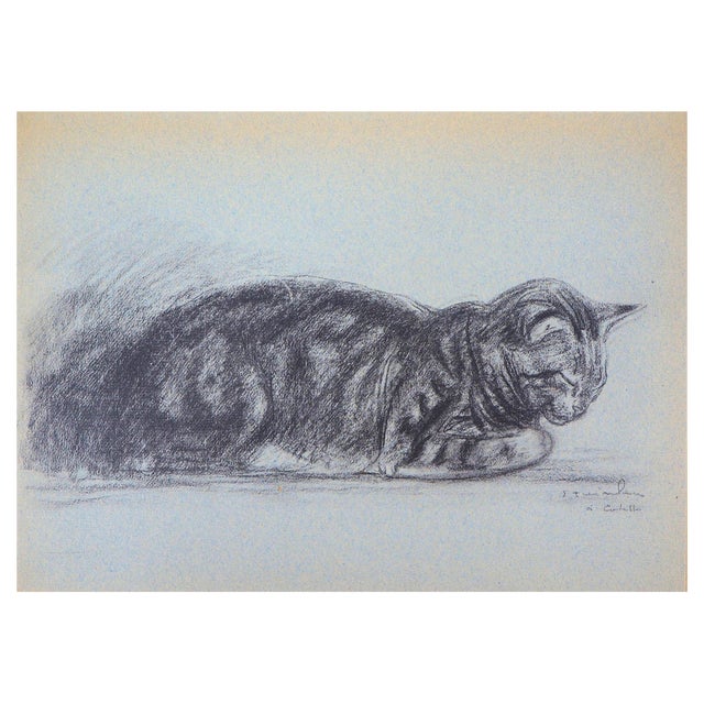 Théophile Alexandre Steinlen, The Tabby Cat, 1933, Lithograph For Sale