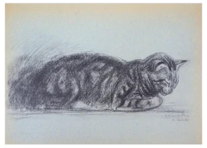 Théophile Alexandre Steinlen, The Tabby Cat, 1933, Lithograph