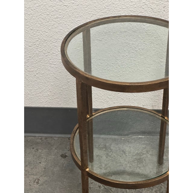 Bronze Gump's Larson Antiqued-Bronze Iron Frame Side Table For Sale - Image 8 of 12