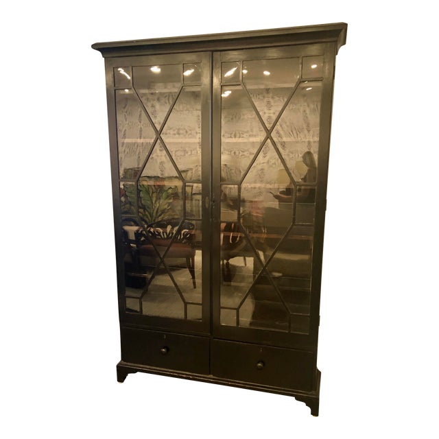 Antique Tall Black Curio Cabinet Chairish