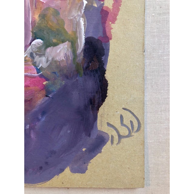 Unknown, Outsider Folk Art Expressionist Rabbi Israeli Painting Signed Hebrew Jewish Star For Sale - Image 4 of 5