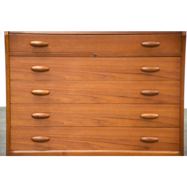 Wood 1970s Danish Modern Teak Secretary Desk by Dyrlund For Sale - Image 7 of 9