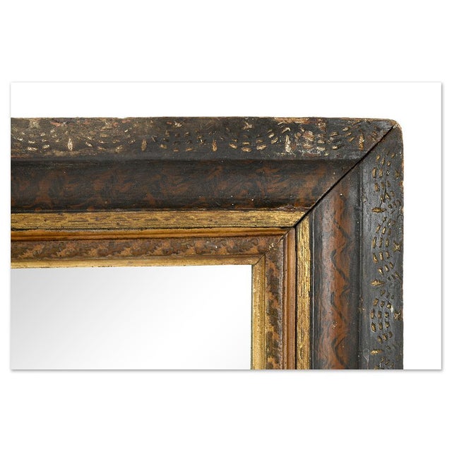 Mirror in Patinated Wood For Sale - Image 3 of 4