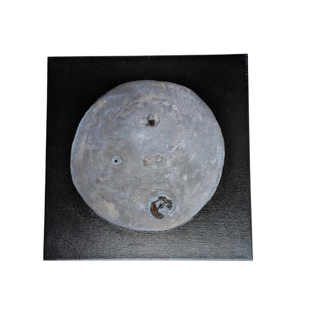 2020s Contemporary Original Planet Moon Triptych Paintings- Set of 3 For Sale - Image 5 of 12