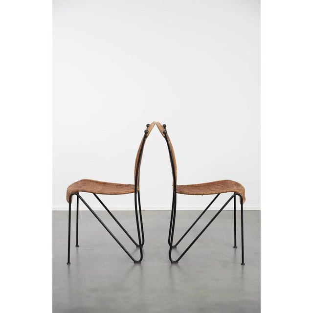 Vintage Dining Chairs with Cast Iron Frame from Frederick Weinberg, Set of 2 For Sale - Image 4 of 14