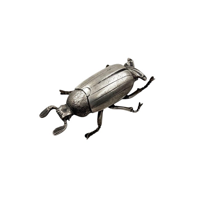 Silver Silver Insect Shaped Ashtray / Box, France 1950s For Sale - Image 8 of 11