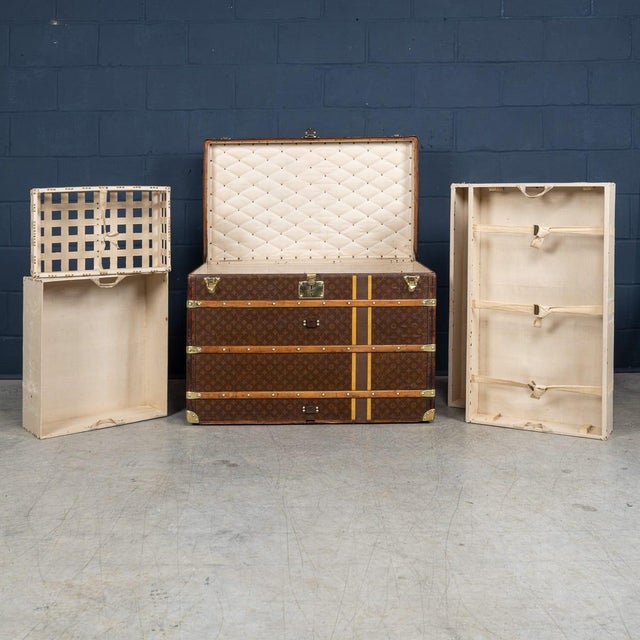 Antique French Trunk in Monogram Canvas from Louis Vuitton, 1920 For Sale - Image 10 of 18