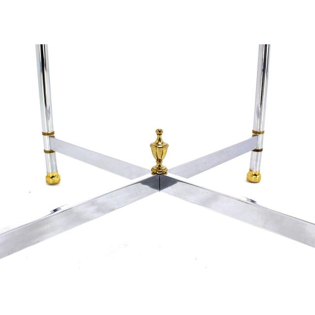 Mid-Century Modern Mid Century Modern Square Chrome X Base End Side Coffee Tables Stands - A Pair For Sale - Image 3 of 9