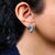 Haus of Brilliance 14K White Gold 2.00 Cttw White and Treated Blue Diamond Oval Shield Omega Back Earrings (H-I Color, SI1-SI2 Clarity) For Sale - Image 4 of 5