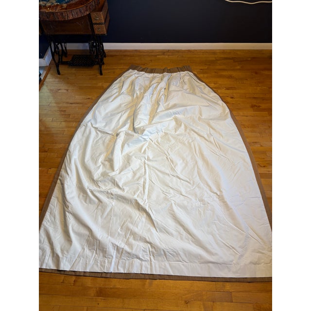 Set of 6 Custom Interlined Taupe Drapery Panels With Black Trim – 90” For Sale In Boston - Image 6 of 18