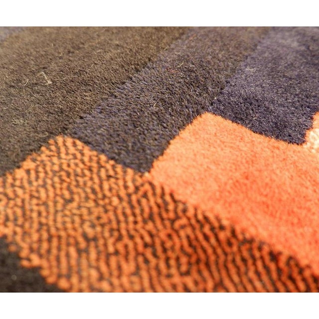 Spanish Geometric Short Pile Rug, 1970s For Sale - Image 3 of 7